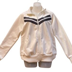 Nike full zip track jacket cream swoosh logo size large the Athletic Dept.